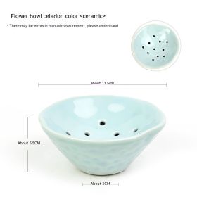 Hole Flower Bowl Ceramic Zen Chinese Style (Option: Celadon Color)